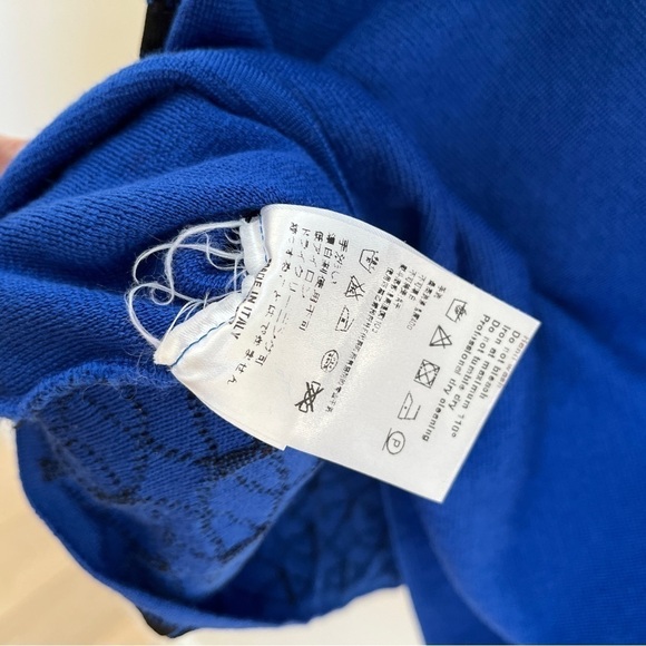 SWEATER 20.52 Short Sleeve Crew Neck Made Italy Minimalist Geometric Modern Chic - Picture 8 of 12